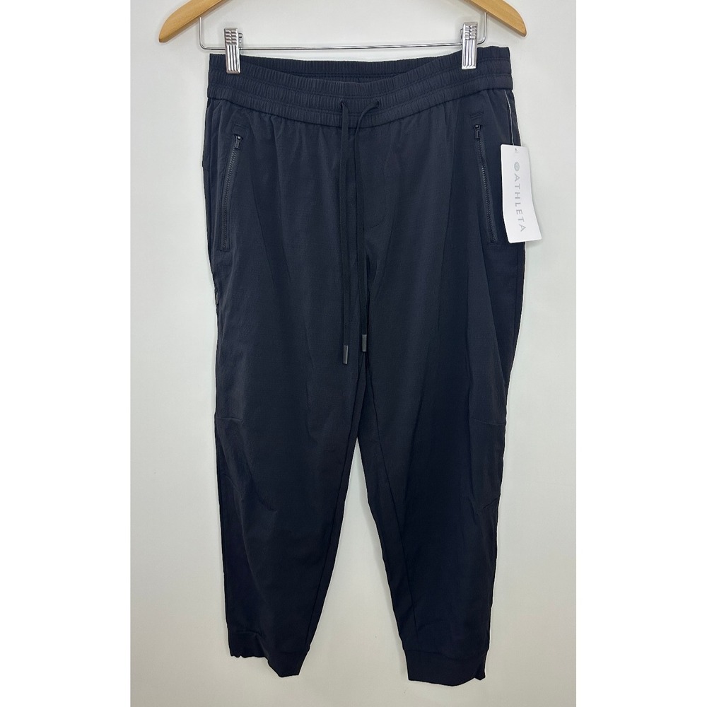 NWT Athleta 2025 Trekkie Relaxed Mid Rise Jogger Pants Black S Ripstop Stretch - Picture 2 of 14